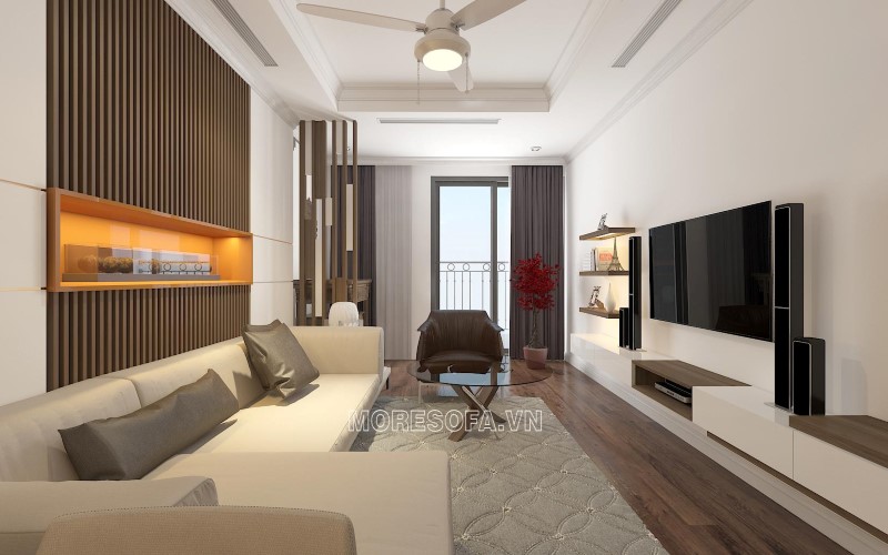 Ghế sofa góc da màu trắng